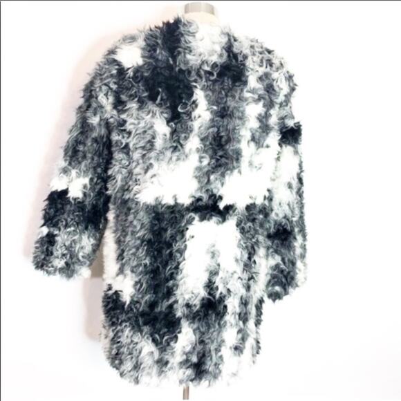Zara tricolor texturized faux fur jacket - Picture 5 of 7